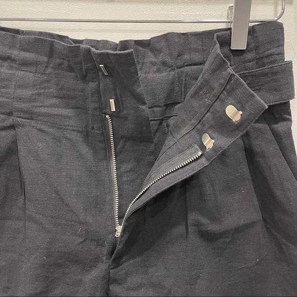 Aaron & Amber Black High Waist Button Waist Cotton Shorts Medium - Picture 6 of 11